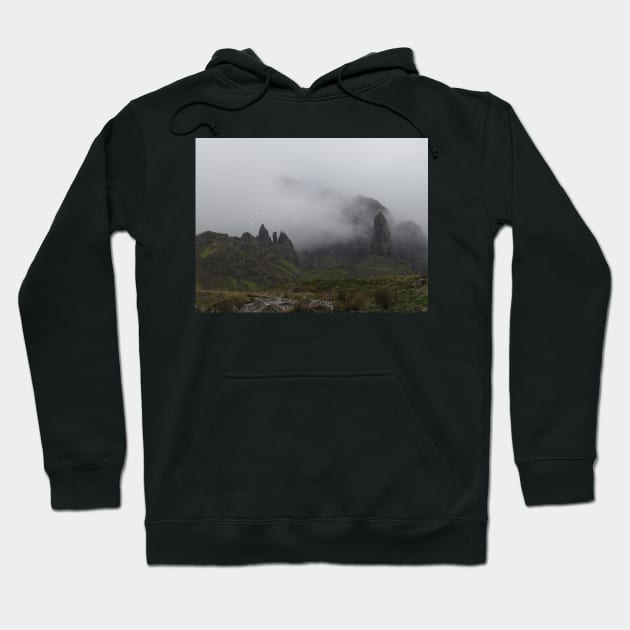 Climbing The Old Man Of Storr, Skye, Scotland Hoodie by MagsWilliamson